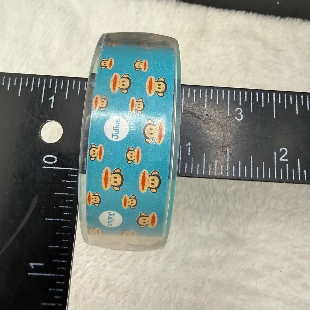 Vintage Paul Frank Bangle Bracelet Blue Julius Monkey Acrylic Set  7.5